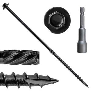 lot 3895 image: Lag Screws for Wood, #14 X 8 Structural Wood Screws, 50pcs Heavy Duty Black TimberLogLandscaping Wood Screws - Exterior Coated Heavy Duty Screws Rust Resistant, Hex Socket Included