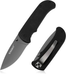 lot 3897 image: warmot  Pocket knife with G10 Handle - Ideal Knife for EDC Camping - Birthday Gift for Men & Wome,Black