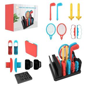 lot 3931 image: Switch Sports Accessories - AriKroii 16 in 1 Switch Sports Accessories Bundle for Nintendo Switch Sports Games, Family Accessories Kit Compatible with SwitchSwitch OLED Sports Games Tennis Rackets, Soccer Leg Straps, Golf Clubs, Sword Grips