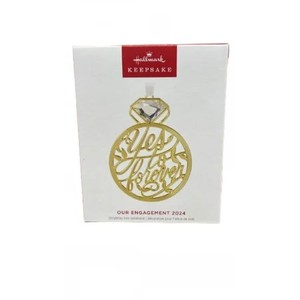 lot 3946 image: Hallmark Keepsake Our Engagement 2024 Metal Christmas Ornament New with Box 8 BOXES