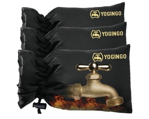 lot 3969 image: Outdoor Faucet Covers for Winter Freeze Protection, 3 Pack 6.7 x 9.5 Hose Bib Covers for Winter, Water Spigot Covers Winter Insulated, Pipe Wrap Insulation Cover Socks Faucet Freeze Protector