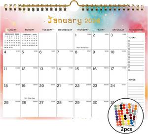 lot 6022 image: LOT OF 12 - 2026-2027 Wall Calendar - Includes January 2026 to June 2027, 18-Month Paper Wall Calendar 11 x 8.5 Inches.Thick Paper with Julian Dates and Block for New Year and Christmas Holidays To-dos   Notes (J)