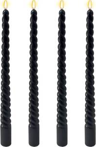 lot 6045 image: 4 Pack 11.5 Inch Black Spiral Taper Candles, Solid Color Thin Candlesticks, Dripeless and Unscented Long Dinner Candle for Home Decoration Halloween Party Celebration