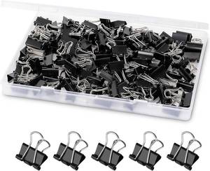lot 6047 image: Ufmarine 120 Pcs Mini Binder Clips, Small Binder Clips Black, 15mm Paper Clips for Office