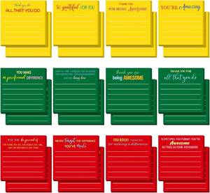 lot 6053 image: Yinder 24 Pcs Employee Appreciation Sticky Notes Thank You Gifts Bulk Note Pads Gift Mini Pocket Inspirational Notepads for Teacher Coworker Office Supply 3 x 3 (Appreciation,Xmas)