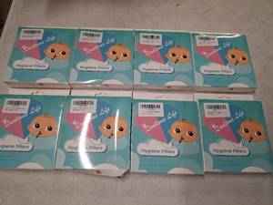 lot 2197 image: EIGHT BOXES OF - 100-Pack of Premium Nasal Aspirator Hygiene Filters, Replacement for Baby Nasal Aspirator Filters, BPA, Phthalate & Latex-Free