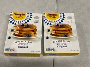 lot 2289 image: 2 Boxes Simple Mills Gluten Free Pancake & Waffle Almond Flour Mix - 10.7oz
