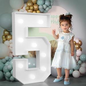 lot 2342 image: imprsv Light-up Numbers 5th Birthday Decorations Large 3ft Marquee Number 5 15th 50th Birthday Women Men Five Year Old Birthday Decor Party Backdrop Anniversary Big Foam Board Number 0