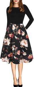 lot 2346 image: DERAX Womens Vintage Patchwork Pockets Puffy Swing Casual Party Dress 2 PIECE SIZE XL