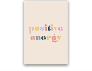 lot 8050 image: Positive Energy Motivation Quote Modern Minimalist Poster Inspirational Dorm Wall Art Canvas Painting Picture Home Room Decor Unframed 12X16