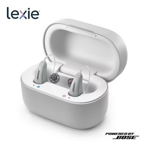 Lexie B2 OTC Hearing Aids Powered by Bose - Rechargeable Self-fitting OTC Hearing Aids for Adults and Seniors| High-Quality Audio (Light Gray)