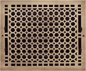 lot 9299 image: Naiture 8 x 12 Oversized Brass Wall Register Honeycomb Style Antique Brass Finish