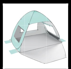 lot 9300 image: TOBTOS UPF 50 Pop Up Beach Tent, Beach Umbrella, Automatic Sun Shelter 2-3 People UV Protection Portable Sunshade, Easy Set Up Baby Canopy Cabana, Lightweight with Carry Bag (Mint Green)