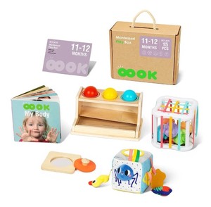 Montessori Toys for 11-12mos. | 7-in-1 Wooden Educational Learning 15pc Toy Set