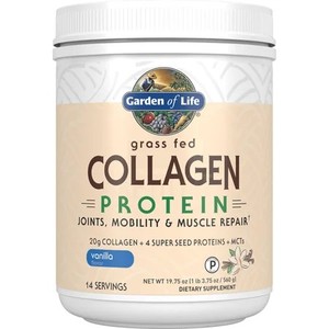 lot 8023 image: Garden of Life Grass Fed Collagen Protein - Vanilla 19.75 oz Pwdr