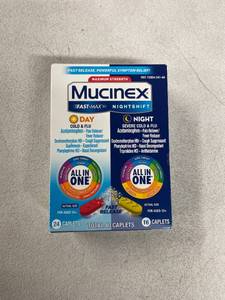 lot 8049 image: Mucinex Fast-Max Cold and Flu & Nightshift Severe Cold and Flu Caplets Combo Pack, 40 CT