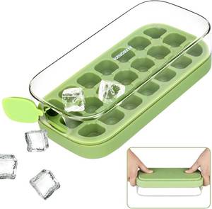 lot 8122 image: Ice Cube Tray, Easy Release Ice Mold - Silicone 21 pcs Ice Cube Trays for freezer - Ice Box for Cocktail, Tea, Coffee