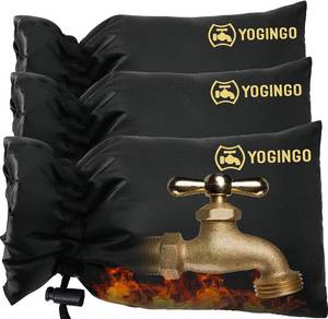 lot 8136 image: Outdoor Faucet Covers for Winter Freeze Protection, 3 Pack 6.7 x 9.5 Hose Bib Covers for Winter, Water Spigot Covers Winter Insulated, Pipe Wrap Insulation Cover Socks Faucet Freeze Protector