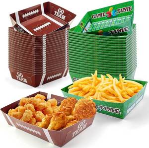 lot 8138 image: OHOME Football Party Supplies - 40 Pack Super Game Bowl Party Decorations 2026  Football Plates Disposable Trays for Football Party Favors - Football Accessories Decor for Birthday Party