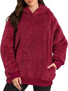 lot 8079 image: MANGOPOP Fleece Pullover for Women Oversized Sherpa Hoodie Cute Fuzzy Sweatshirt with Pockets Windproof Winter Outfits 2025 SIZE M