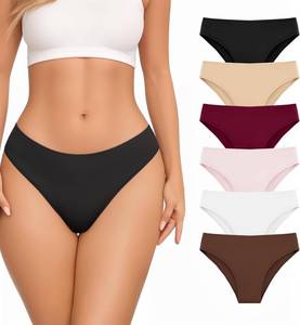 lot 8081 image: MANGOPOP Womens Bikini Underwear Breathable Stretch Cotton Brief Panties for Ladies Cheeky 6 Pack SIZE L