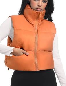 lot 8088 image: Buauty Cropped Puffer Vest Women Winter Puffy Vest with Pockets Lightweight Stand Collar Zip Up Sleeveless Jacket