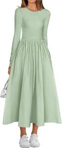 lot 8093 image: BTFBM Casual Long Sleeve Dresses Spring Dresses 2025 Wedding Guest Dress Midi Dress Flowy Bohemian Long Dress SIZE XL