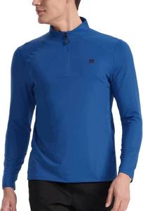 lot 8188 image: Mens Golf Shirts Skinny Quarter Zip Pullover Outdoor Sports Running Shirts SIZE L