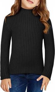 lot 8204 image: Girls Turtleneck Sweater Kids Casual Long Sleeve Knitted Slim Fit Pullover Tops 7 Years