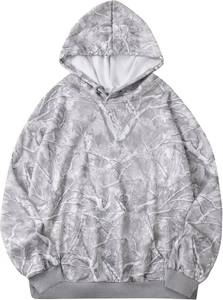 SOFIA'S CHOICE Women's White Camo Sweatshirts Crewneck Long Sleeve Camouflage Pullover Hooide Light Camo Large