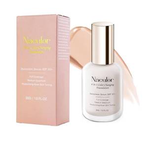 lot 8152 image: SPF 50 4-in-1 Color Changing Foundation, Hydrating Primer Concealer Sun Protection, Lightweight for Active Lifestyles