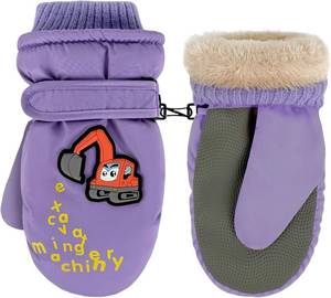 lot 8153 image: Kids Waterproof Winter Mittens   Warm Toddler Ski Snow Gloves with Fleece Lining & Anti-Loss Buckle