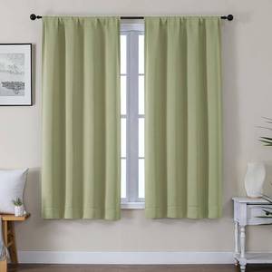 lot 8159 image: Gwine Blackout Curtains for Living Room 63 Inch Long, Thermal Insulated Window Treatment Black Out Curtains for Bedroom Decor with Rod Pocket, Each 40 Wx63 L, Sage Green, 2PCS