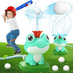 lot 8289 image: 2-in-1 Water Sprinkler Baseball Toy for Kids 360  Rotating Spray Water Outside Splashing Fun and T-Ball Games Summer Activities for Boys Girls Backyard Lawn Pool Party Game Essentials Birthday Gifts