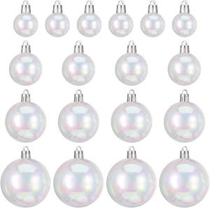 lot 8303 image: Luxshiny 54Pcs Iridescent Christmas Ornaments Balls   Clear Plastic Christmas Tree Decorations, Assorted Sizes (1.18 to 2.36) for Party, Wedding, Home Decor