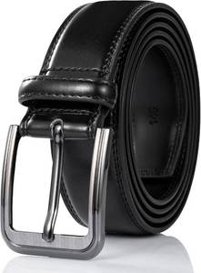 lot 8326 image: Mens Belt 100% Genuine Leather, Casual Golf Belt with Single Prong Buckle, Business Leather Belt with Gift Box