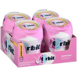 lot 8369 image: ORBIT Bubblemint Sugar Free Chewing Gum Bulk Pack, 55 Piece Bottles (Pack of 4)
