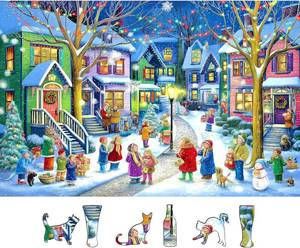 lot 8383 image: 500 Piece Puzzle Christmas Village - Happy Backyard Under The Trees Jigsaw Puzzle for Adults Adults and Teens Family Challenging Perfect for Game Nights (23 x 15 inch)