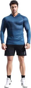 lot 8397 image: Mens UPF 50 Sun Hoodie Workout Shirt - Moisture Wicking Compression Fit, Lightweight Long Sleeve Running Top Size XL