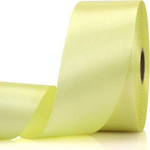 lot 8403 image: 2 ROLLS - 1-12 Inch 30 Yards Rice Yellow Solid Satin Ribbon for Gift Wrapping,Craft Floral Bouquets,Wedding Party,Timeless Flower,Decoration Floral Hair,Balloons