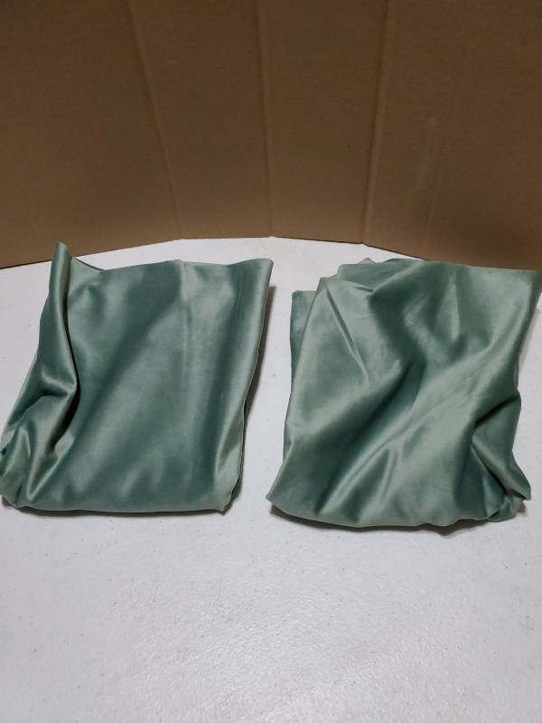 lot 34865 image: Sage Velvet Throw Pillow Covers 18x18 inch Set of 2 for Living Room Couch Sofa Bedroom Decorative Square Solid Soft Cushion Cases with Invisible Zipper - Retail $14