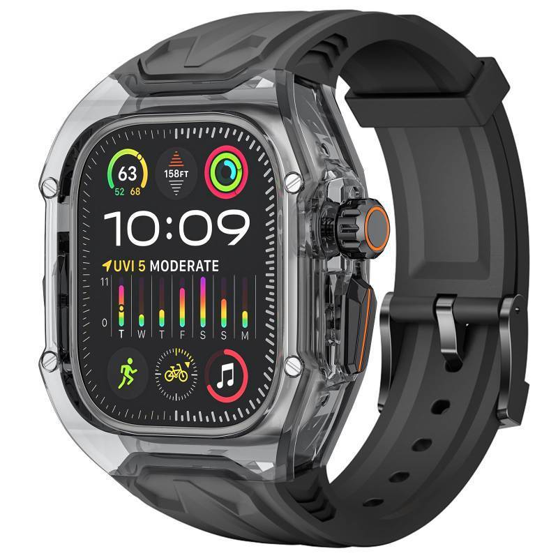 lot 34936 image: Rugged Band and Case Compatible with Apple Watch Ultra 3 2 1 49mm, iWatch TPU Sport Strap with Shockproof PC Frame Bumper for Man - Retail $27