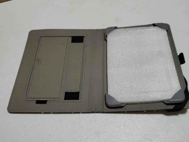 lot 34983 image: Universal Case for 6 eReaders, Folio Leather Stand Cover with Handstrap Compatible with All 6 inch PaperwhiteKoboTolinoPocketookE-Book Reader-COS - Retail $30