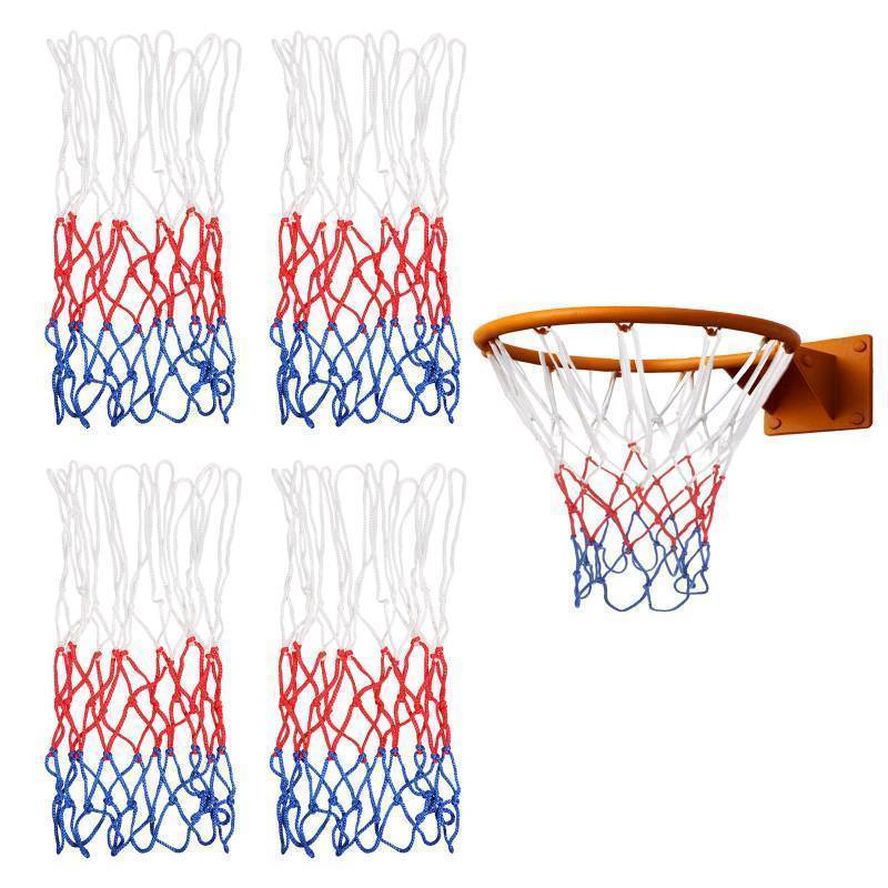 lot 14748 image: 4 Pcs Small Net Replacement for 8 Loops Mini Basketball Hoop, Rainproof Sunscreen for All-Weather 8-10.25 Rims Basketball Hoop Net for Indoor and Outdoor Replacement Net - Retail $6