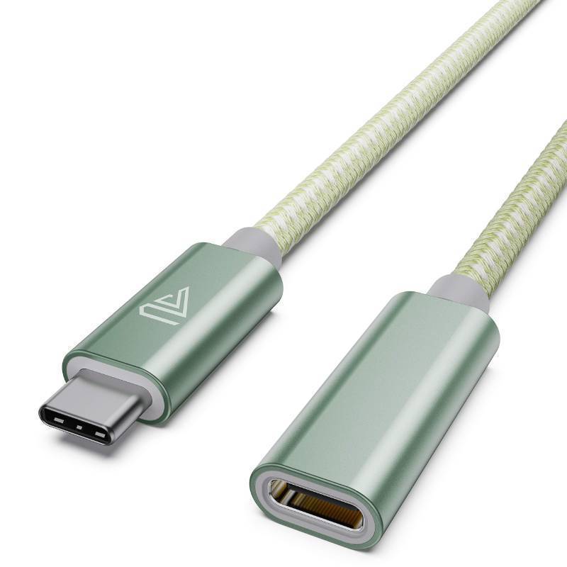 lot 14983 image: USB C Extension Cable (20Gbps240W3.3Ft), USB 3.2 Type C 3.1 Male to Female Extension Charging & Sync for iPhone 16 15 Pixel PSVR2 MacBook Air ProNew iPad Dell XPS Surface Book Green - Retail $14