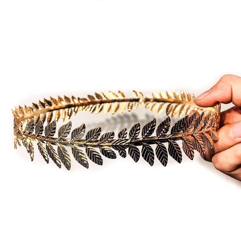 lot 15002 image: Roman Emperor Crown Laurel Wreath Gold Leaf Headband Toga Costume Accessory Caesar Circlet Wedding Headpiece - Retail $9