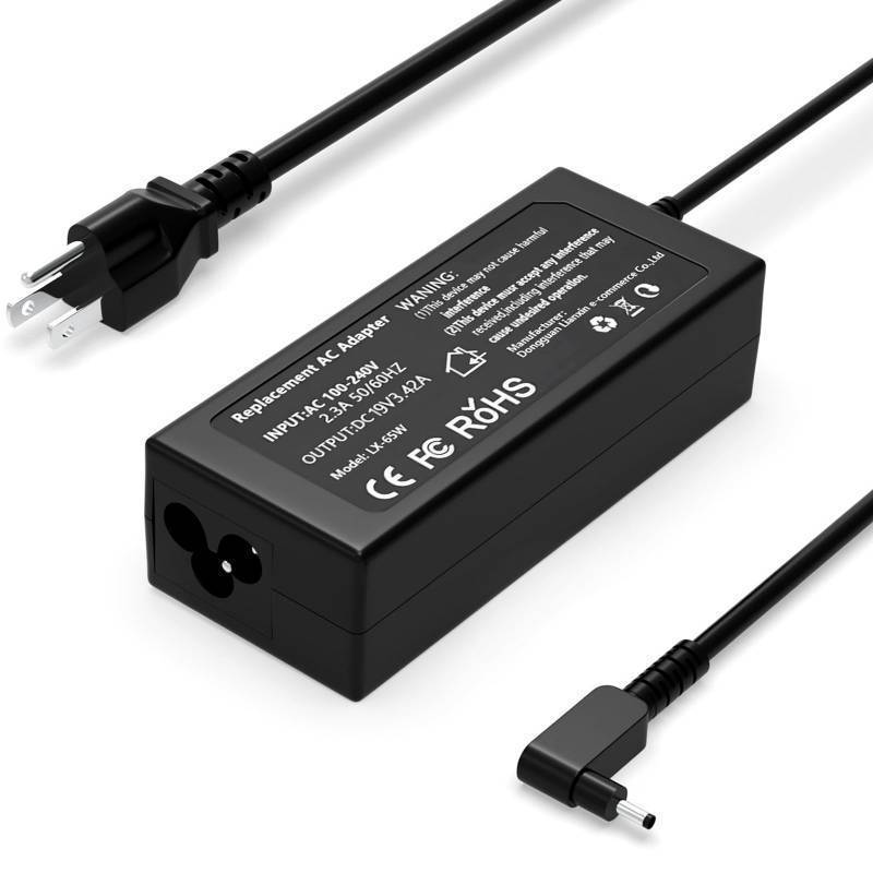 lot 71840 image: 65W Laptop Charger Compatible with Acer Aspire 1 3 5 A515 A315 Spin 1 3 5 Swift 1 3 Chromebook C738T C910 A13-045N2A A11-065N1A PA-1450-26 N20C5 N15Q8 N15Q9 N16P1 AC Adapter Power  - Retail $10