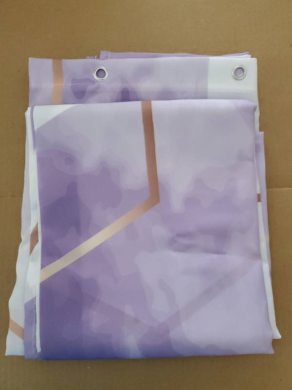 lot 71888 image: Modern Extra Long Shower Curtain for Bathroom, Lavender Purple Geometric Art Decor Waterproof Bath Curtain, Abstract Fabric Shower Curtain Sets for Home Decor, 72x84 Inch - Retail $32