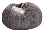 Big Huge Giant Bean Bag Chair for Adults, (No Filler) Bean Bag Chair for Adults Kids Comfy Fluffy Giant Round Beanbag Lazy Sofa Cover- Machine Washable Covers, Double Stitched Seams - Retail: $88