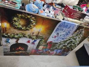lot 25138 image: Christmas Wall Panel Decor - 3 Pc
